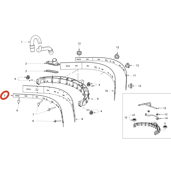 LAVOR Держатель переднего скребка DYNAMIC 45B, 45E LAVOR Держатель переднего скребка DYNAMIC 45B, 45E