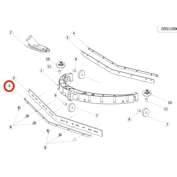 LAVOR Держатель заднего скребка DYNAMIC 45E
