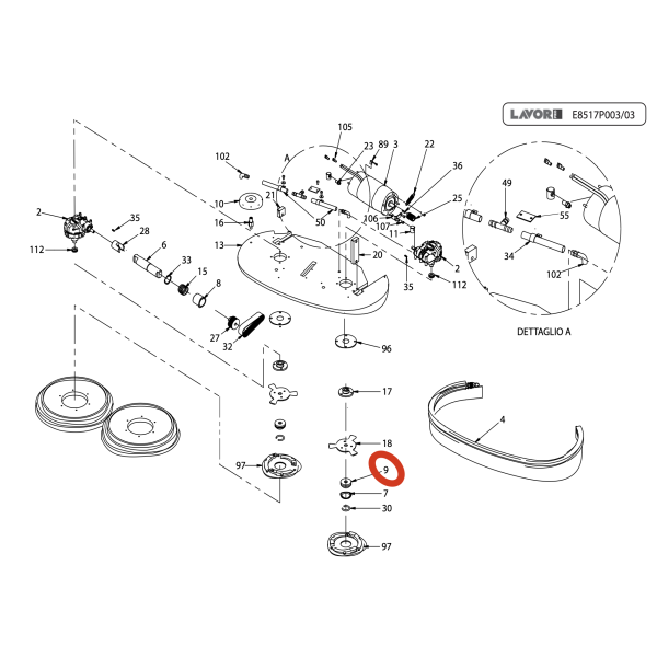 Щеткодержатель Lavor Pro Comfort XS 85 Essential/ SCL MIDI-R 75BT