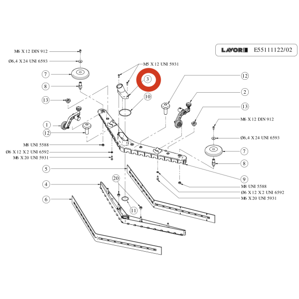 Патрубок всасывающего шланга Lavor Pro Speed 45E Патрубок всасывающего шланга Lavor Pro Speed 45E