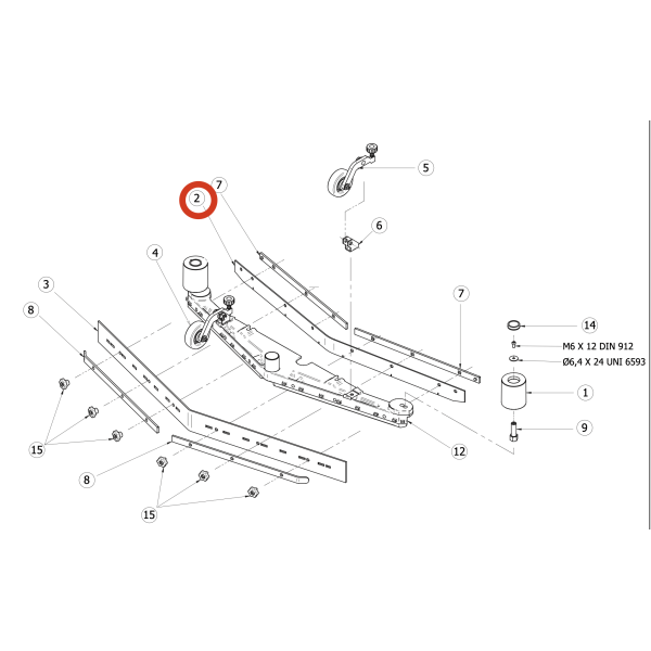 Передний скребок 930*50*3мм Lavor Pro Comfort XS 75 Essential/SCL Midi-R 75 BT