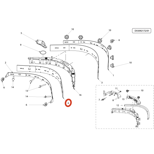 Стяжка передняя 537 мм Lavor pro Quick 36B/E