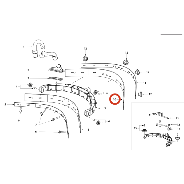 Заднее лезвие (резинка) для Lavor Pro Dynamic 45B, 45E Заднее лезвие (резинка) для Lavor Pro Dynamic 45B, 45E