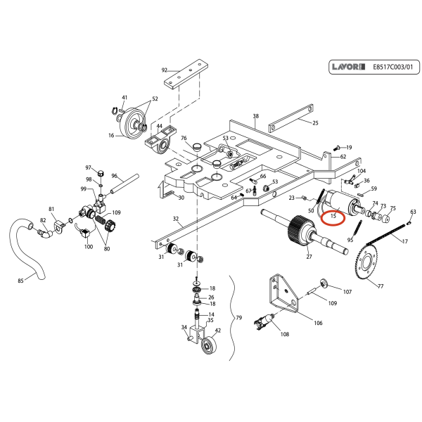 Мотор привода хода 24V 300W Lavor Pro SCL MIDI-R 75BT