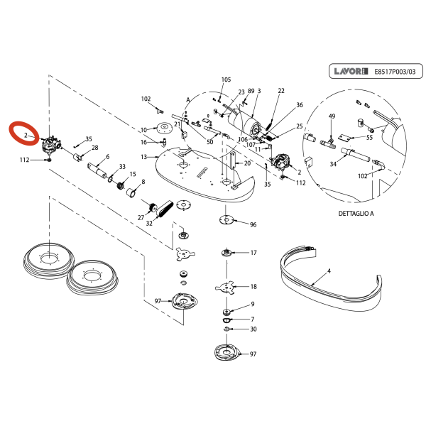Редуктор для привода щетки 24V Lavor Pro SCL MIDI-R 75BT Редуктор для привода щетки 24V Lavor Pro SCL MIDI-R 75BT