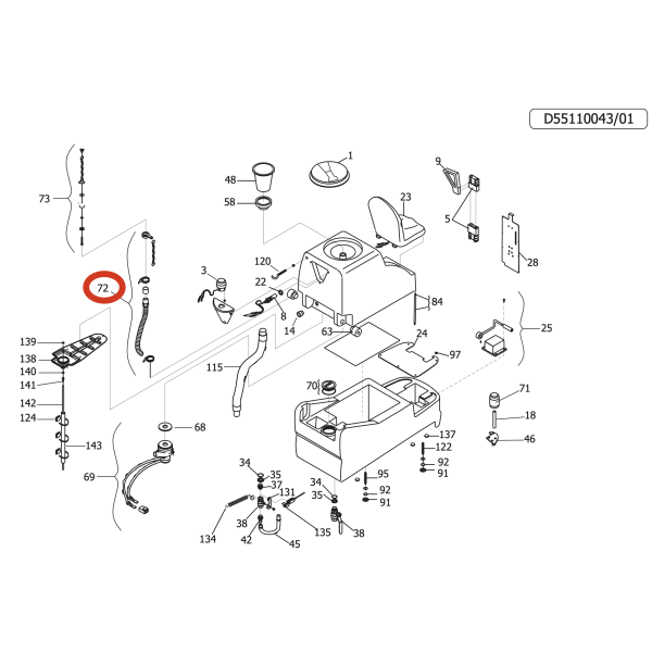 Сливной шланг 1590мм Lavor Pro S-R 90 Сливной шланг 1590мм Lavor Pro S-R 90