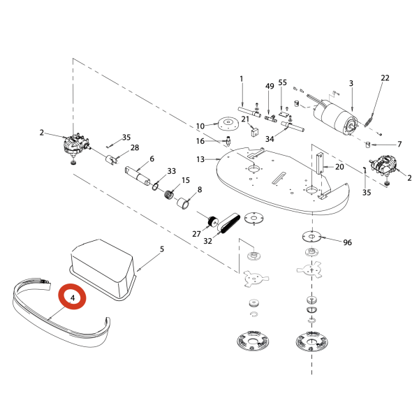 Брызговик щетки Lavor Pro SCL Easy R 66 BT