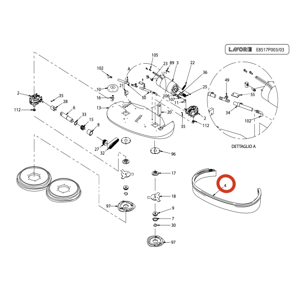 Бампер щеток Lavor Pro SCL MIDI-R 75BT