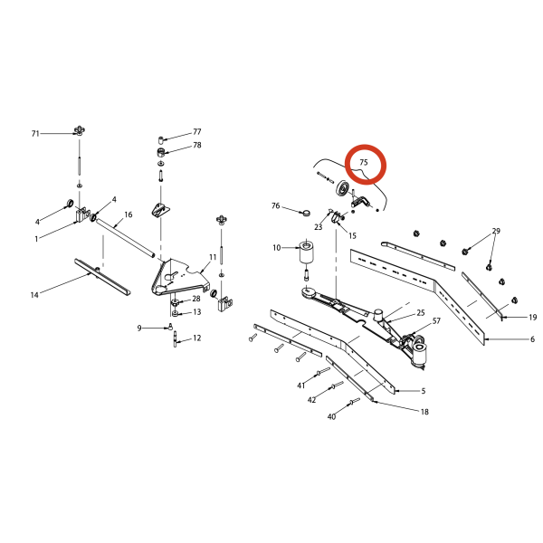 Правое опорное колесо балки Lavor Pro SCL MIDI-R 75BT Правое опорное колесо балки Lavor Pro SCL MIDI-R 75BT
