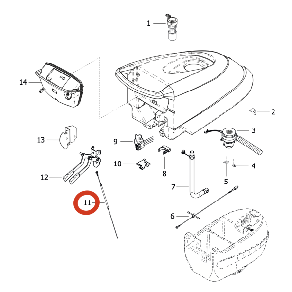 Трос подъема сквиджа Lavor Pro Free Evo 45/50 E/B/BT