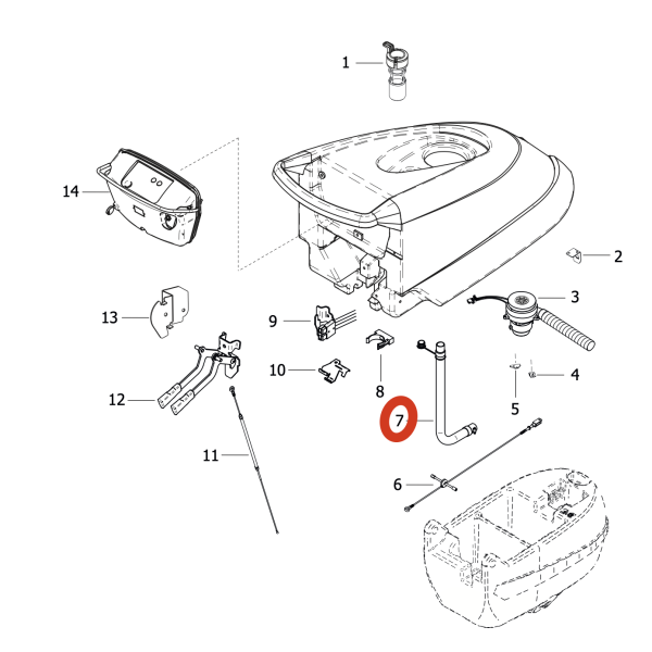 Сливной шланг 550мм Lavor Pro Free Evo 50B/E