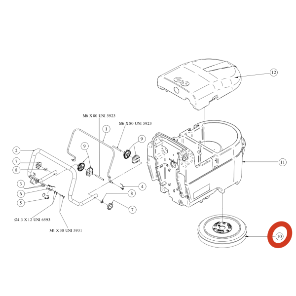 Щетка пластиковая 430мм Lavor Pro Speed 45 E