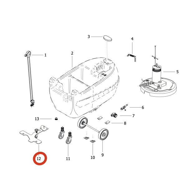 Крепеж балки в сборе Lavor Pro Free Evo 50B/E