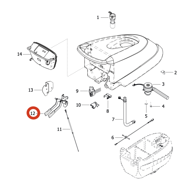 Рычаги подъема сквиджа и щетки Lavor Pro Free Evo 50 B/E