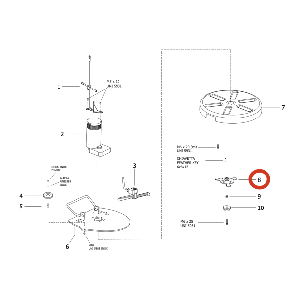 Фланец щетки Lavor Pro Free Evo 50B
