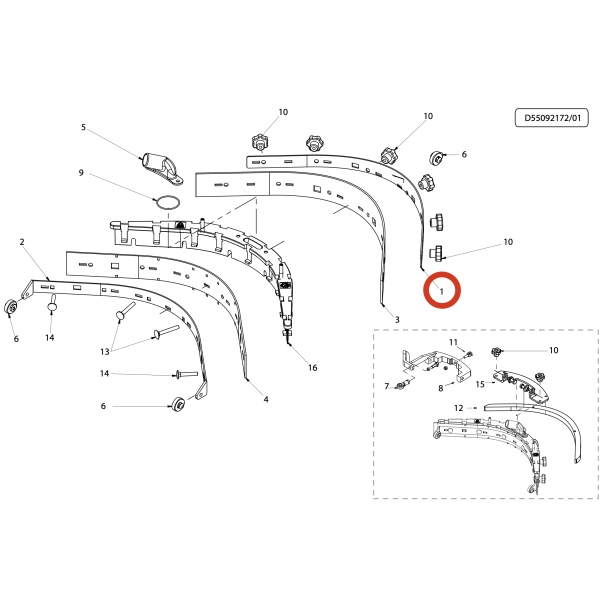 Держатель задней резинки Lavor pro Quick 36B/E
