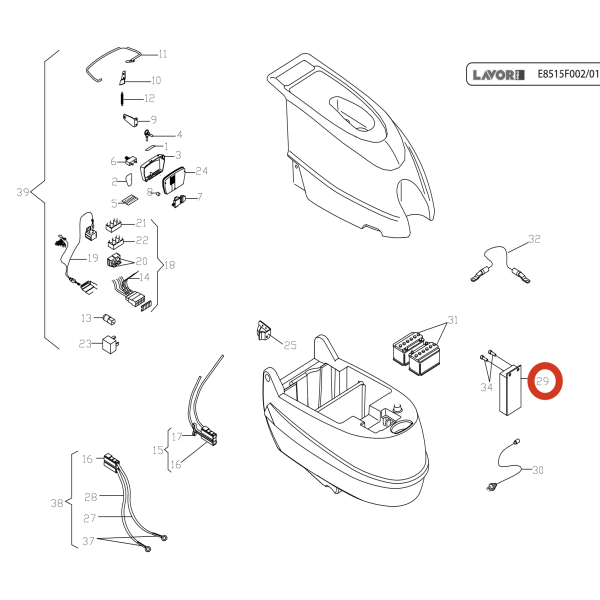 Встроенное зарядное устройство Lavor Pro Free Evo 45B