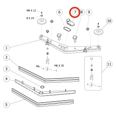 Патрубок всасывающего шланга Lavor Pro Free Evo 45B/50B, Speed 45B
