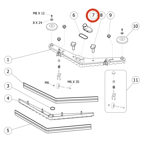 Патрубок всасывающего шланга Lavor Pro Free Evo 50B, Speed 45B Патрубок всасывающего шланга Lavor Pro Free Evo 50B, Speed 45B