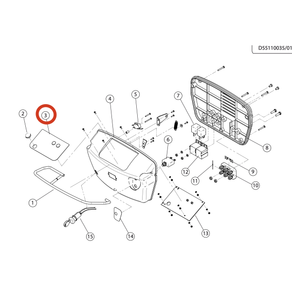 Наклейка панели управления 145х87мм Lavor Pro Free Evo 50 B