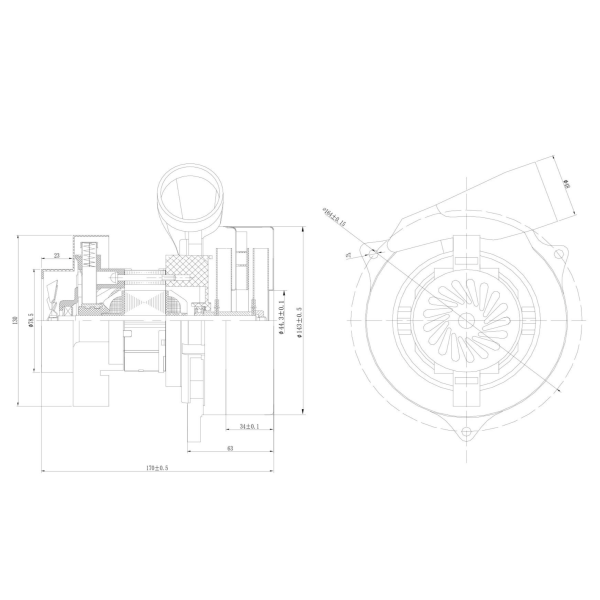  Вакуумный мотор 24В 500Вт двухстадийный Метлана