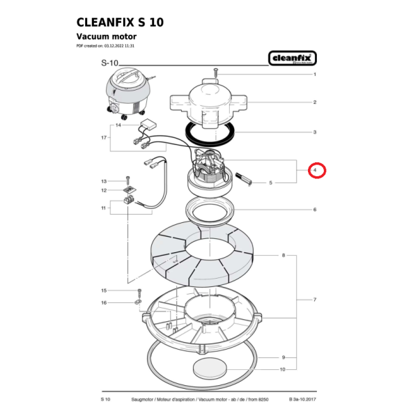 Вакуумный мотор для Cleanfix S 10