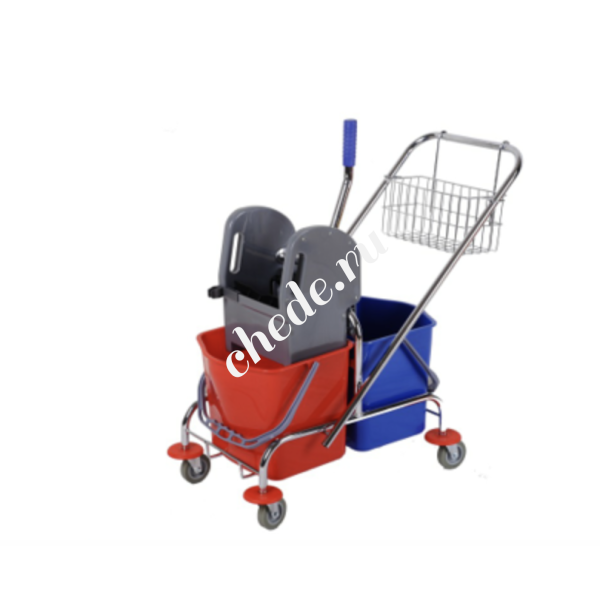 Уборочная тележка двухведерная 2*17л NewMade H0213