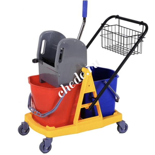 Уборочная тележка двухведерная 2*17л NewMade H0216