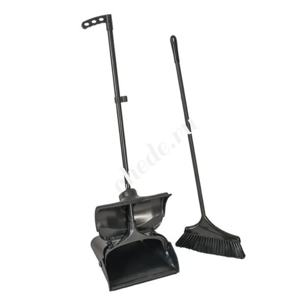 Совок-ловушка на колесах с крышкой + щетка мягкая с длинным ворсом C-019C/C-022