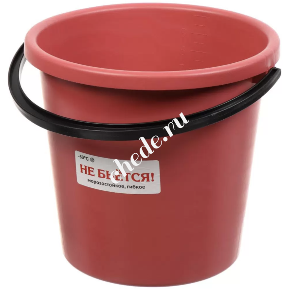 Ведро пластиковое ударопрочное круглое 1х10 л "Зима"