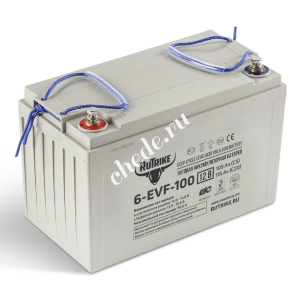 Аккумулятор тяговый Rutrike 6-EVF-100 (12V105A/H C3)