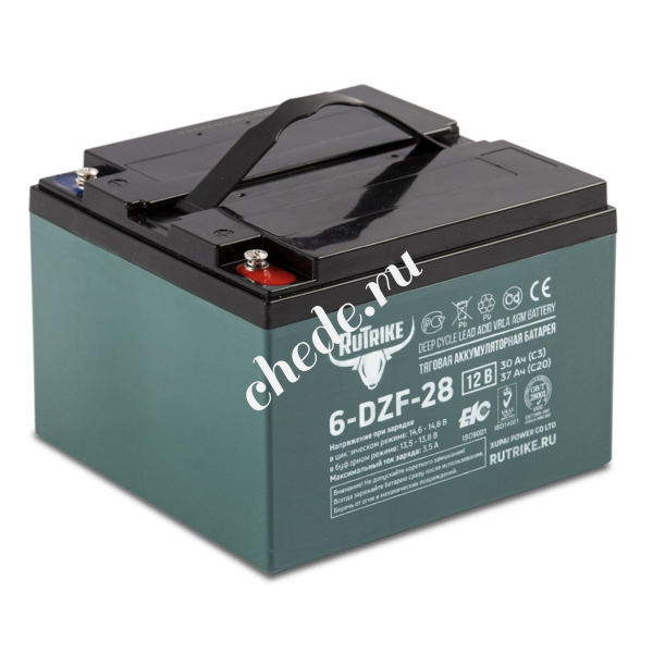 Аккумулятор тяговый Rutrike 6-DZF-28 (12V30A/H C3)