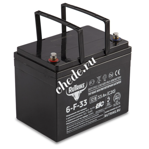 Аккумуляторная батарея Rutrike 6-F-33 (12V33A/H C20)