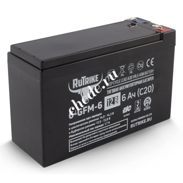 Аккумуляторная батарея Rutrike 6-GFM-6 (12V6A/H C20)