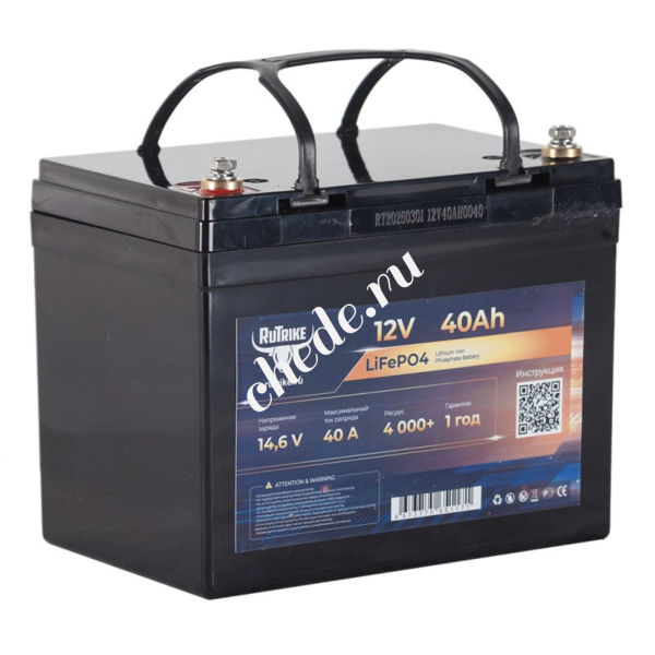 Аккумуляторная батарея литиевая Rutrike LiFePO4 12V 40Ah / 40A
