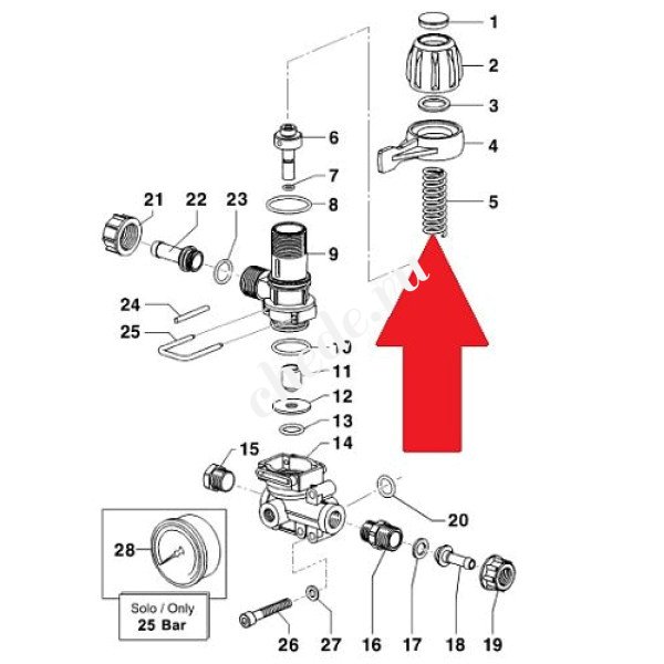 Пружина 20х58 узла управления HYDRA