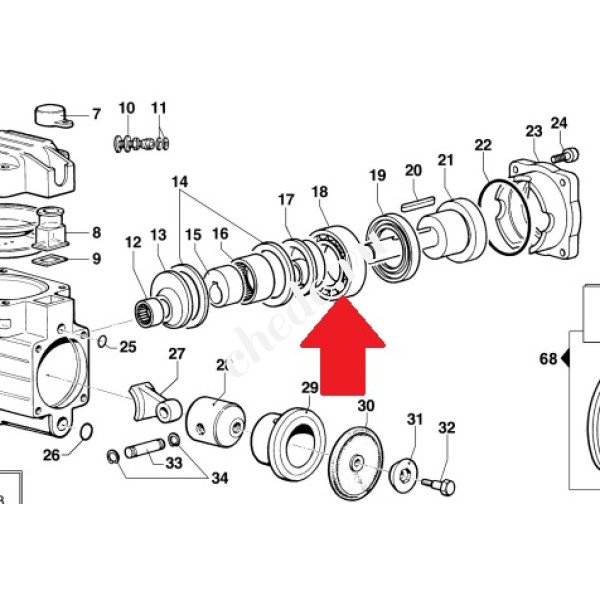 Подшипник шариковый 45х75х16 насоса MP (1х2)