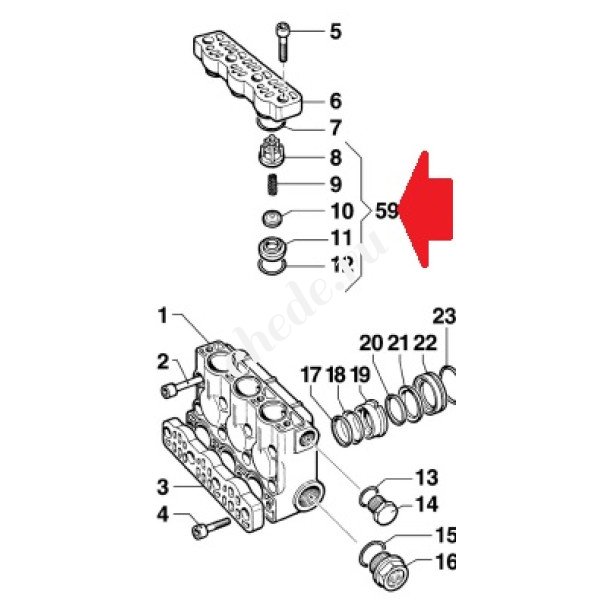 Клапан в сборе насоса YA 65/75; YA 130/150
