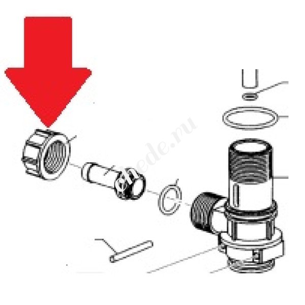 Гайка 3/4 фитинга узлов упраления