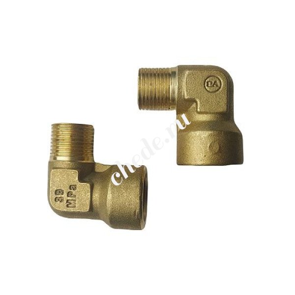 Переходник угловой 90 град. гайка 3/8"; штуцер 3/8" 