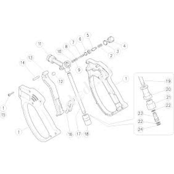 Ремкомплект курка распылительного RL 26 с дренажом