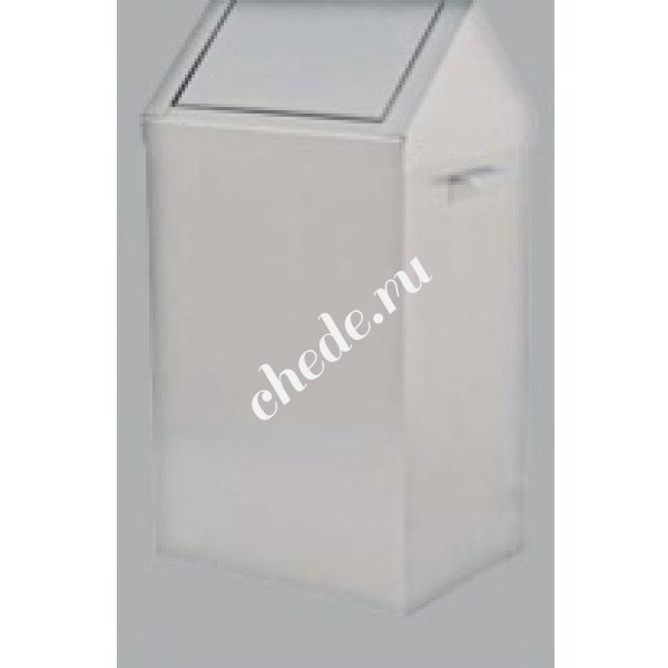 Корзина для мусора с ручной шарнирной крышкой.