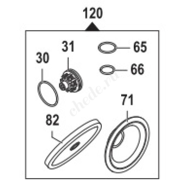Ремкомплект насоса серии APS 101/121: мембрана NBR (KIT120)