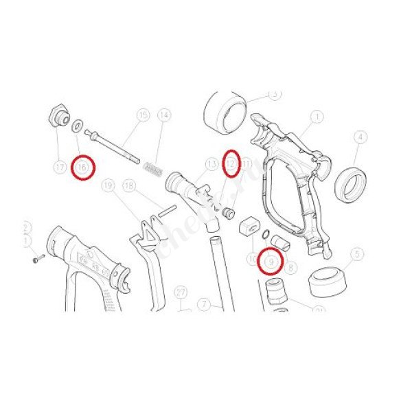 Ремкомплект уплотнений курка RB 65 3x1 