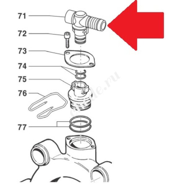 Патрубок d25 насоса BP 75/125/241