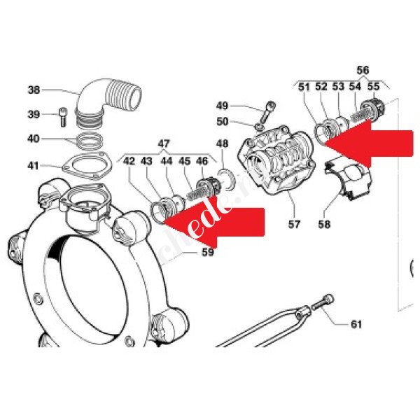 Кольцо клапана Ø6х37х49 насоса BP 281/291HS