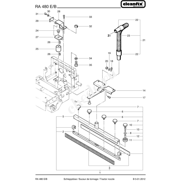 Резинки всасывающей балки на Cleanfix RA 480