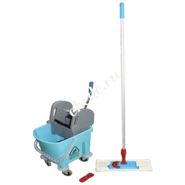 Комплект для влажной уборки (ведро 23л + швабра с хлопковым мопом 140*40 + скребок пластиковый) K002 Комплект