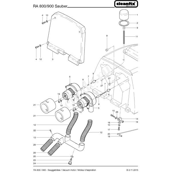 Вакуумный мотор для Cleanfix RA 800 Sauber