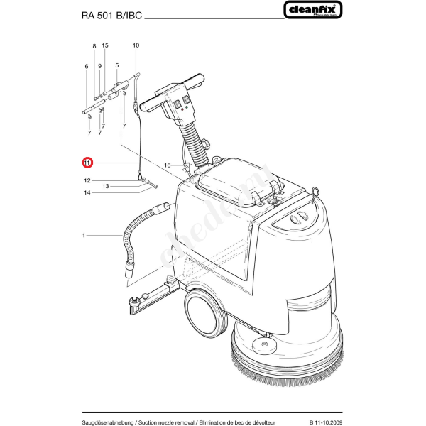 Трос подъема балки для Cleanfix RA 431B_501B